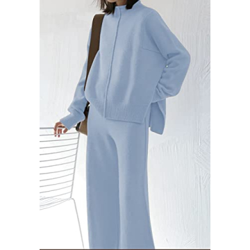 Stylish TOLENY Women’s Two Piece Knit Set in Light Blue