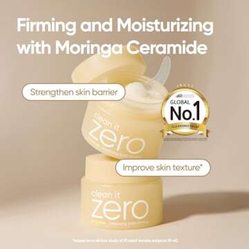 BANILA CO Clean it Zero Firming Cleansing Balm | Korean Makeup Remover, Cleansing Oil to Soothe and Moisturize Skin | Vegan | Made with Moringa Ceramide and Panthenol (100ml/3.38 fl.oz)