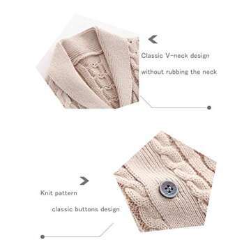 Feidoog Infant Baby Boys Cardigan Crochet Sweater V-Neck, Toddler Knit Button up Knitted Pattern Pul...