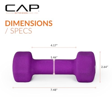 CAP Barbell Neoprene Dumbbells - 5 lb Pair Perfect for Workouts