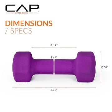 CAP Barbell Neoprene Dumbbells - 5 lb Pair Perfect for Workouts