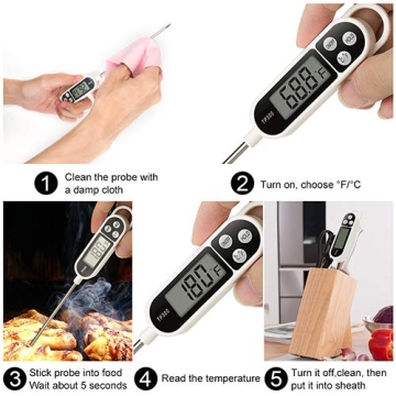 Instant Read Meat Thermometer Accurate Cooking Kitchen Tool