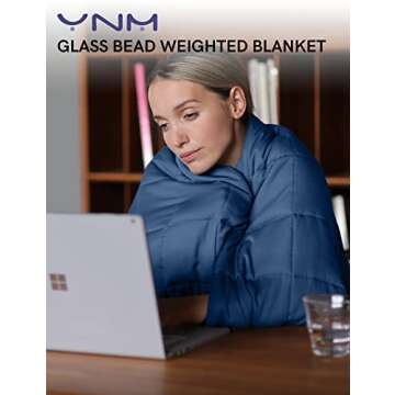 YnM Weighted Blanket,Heavy 100% Oeko-Tex Certified Cotton Material with Premium Glass Beads (Monaco ...