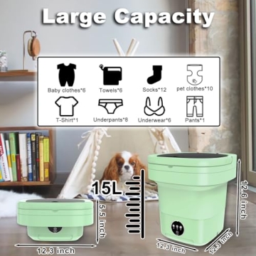 Portable 15L Mini Washing Machine for Travel & Home