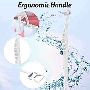 RAZOKO Dental Floss Picks, Clean Dental Flossers Kit with 2 Handle and 240 Extra Strength Refills
