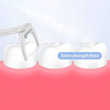 RAZOKO Dental Floss Picks, Clean Dental Flossers Kit with 2 Handle and 240 Extra Strength Refills