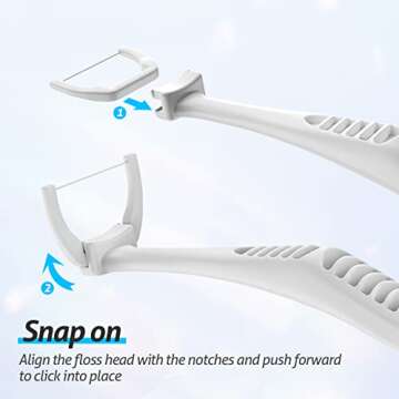 RAZOKO Dental Floss Picks, Clean Dental Flossers Kit with 2 Handle and 240 Extra Strength Refills