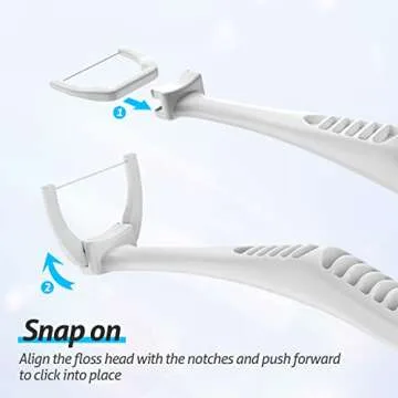 RAZOKO Dental Floss Picks, Clean Dental Flossers Kit with 2 Handle and 240 Extra Strength Refills