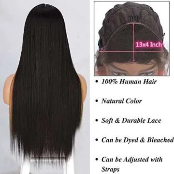 30 Inch Lace Front Wig Human Hair 13x4 HD Straight Wigs for Black Women Pre Plucked with Natural Baby Hair Brazilian Virgin Straight Lace Front Wigs Human Hair Lace Front Wigs (30Inch)