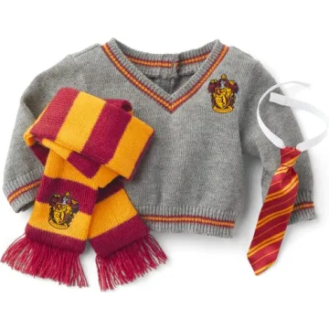 American Girl Harry Potter 18-inch Doll Gryffindor Outfit with Sweater and Scarf Featuring House Crest, For Ages 6+