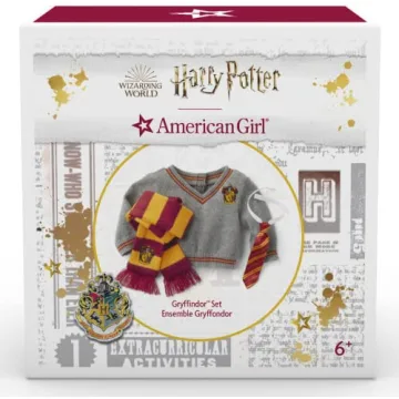 American Girl Harry Potter 18-inch Doll Gryffindor Outfit with Sweater and Scarf Featuring House Crest, For Ages 6+