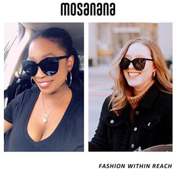 mosanana Trendy Cat Eye sunglasses women cateye frame black dark round oversized fashion stylish retro big thick modern popular shade cute large tortoise shell lady chunky cool 2021 vintage MS51802