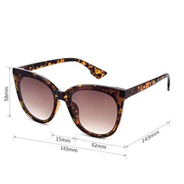 mosanana Trendy Cat Eye sunglasses women cateye frame black dark round oversized fashion stylish retro big thick modern popular shade cute large tortoise shell lady chunky cool 2021 vintage MS51802