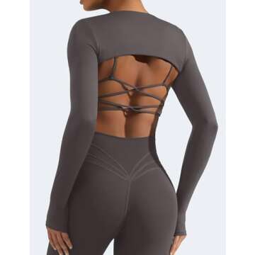 YEOREO Women's Long Sleeve Crop Top for Stylish Workouts