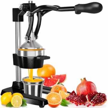 Eurolux Cast Iron Citrus Juicer | Extra-Large Commercial Grade Manual Hand Press | Heavy Duty Counte...