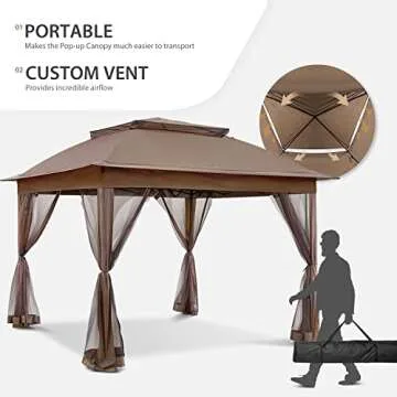 COOS BAY 11x11 Pop-Up Gazebo Tent with Mosquito Netting