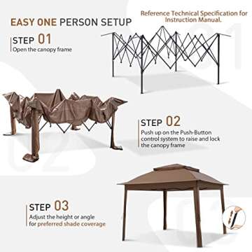 COOS BAY 11x11 Pop-Up Gazebo Tent with Mosquito Netting