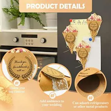 30 Pcs 30 Pcs Mini Dried Flower Bouquet Magnet Bulk Wedding Baby Shower Favors for Guests, Natural Dried Flowers Bundle Mother's Day Graduation Home Decoration DIY Crafts Gifts