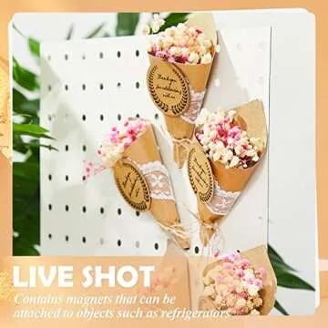 30 Pcs 30 Pcs Mini Dried Flower Bouquet Magnet Bulk Wedding Baby Shower Favors for Guests, Natural Dried Flowers Bundle Mother's Day Graduation Home Decoration DIY Crafts Gifts