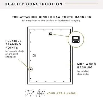 MCS Trendsetter 16x24 Poster Frame Black High-Gloss, Vertical & Horizontal Wall Hanging Large Picture Frame for Photos, Posters & Art Prints (1-Pack)