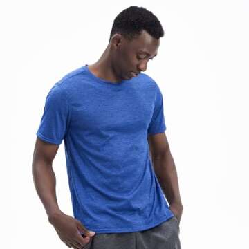 WHITE PEAK TRADING COMPANY 5 Pack Mens Workout T-Shirts Quick Dry Athletic Short Sleeve Crew Neck Ru...
