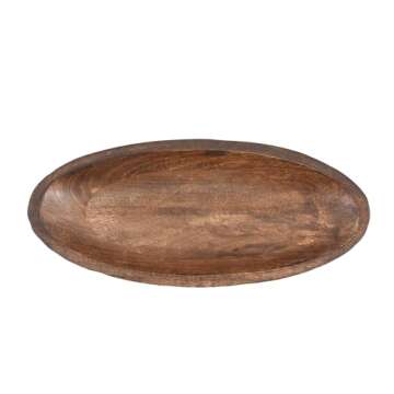 Mango Wood Decorative Bowl for Home & Seasonal Decor
