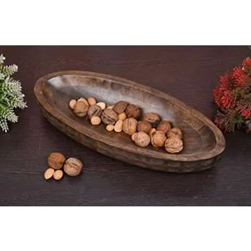 Mango Wood Decorative Bowl for Home & Seasonal Decor