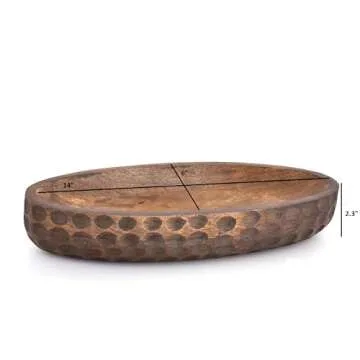 Mango Wood Decorative Bowl for Home & Seasonal Decor