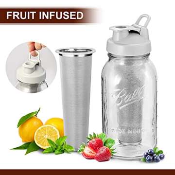 AIEVE Cold Brew Filter, Stainless Steel Cold Brew Kit Include Cold Brew Coffee Filter, Mason Jar Lid for Coffee Strainer Coffee Cold Brew Maker Compatible with 64 oz Mason Jars (Jar Not Included)