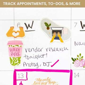 Bloom Wedding Planning Stickers - 390+ Hand-Drawn Designs