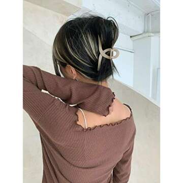 DEEKA 6 Pack 4 Inch Large Hair Claw Clips Plastic Resin Tortoise Shell Cross Hair Clip Thick Long Hair Clip Hair Grips Jaw Clips for Women