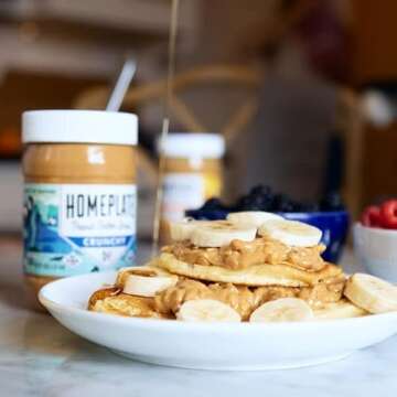 HomePlate Peanut Butter's Crunchy No Stir Gluten-Free Peanut Butter Spread Pack of 3 jars 16 Ounce Jar