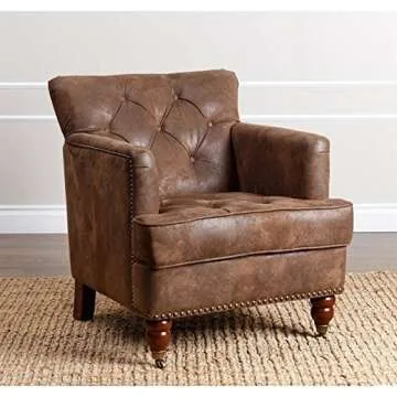 Shop Abbyson Living Misha Accent Chair in Antique Brown