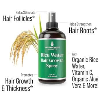 Hair Thickness Maximizer Rice Water for Hair Growth Spray - Rice Water Spray for Hair Growth and Thi...