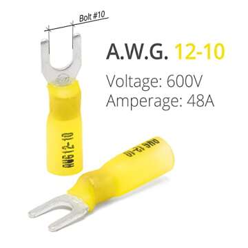 Wirefy 90 PCS Heat Shrink Fork Connectors #10 - Reliable Marine Grade Connectors