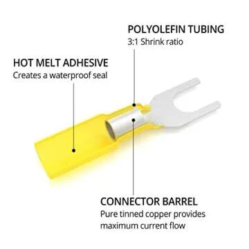 Wirefy 90 PCS Heat Shrink Fork Connectors for Projects