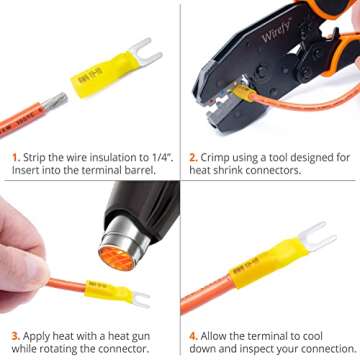 Wirefy 90 PCS Heat Shrink Fork Connectors for Projects