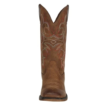 Western Cowboy Square Toe Brown Boots for Women