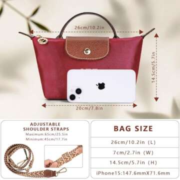 DOMAT Crossbody Bag for Women, Chic Lightweight Purse with Leather Top-handle, Compact Clutch Bag, Shoulder Handbag (Rose Red)