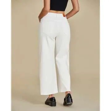 Trendy Luvamia Wide Leg Cropped Jeans for Women