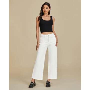 Trendy Luvamia Wide Leg Cropped Jeans for Women