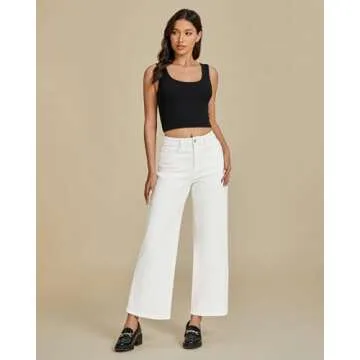 Trendy Luvamia Wide Leg Cropped Jeans for Women