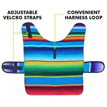 Unique Handmade Dog Poncho from Authentic Mexican Blanket