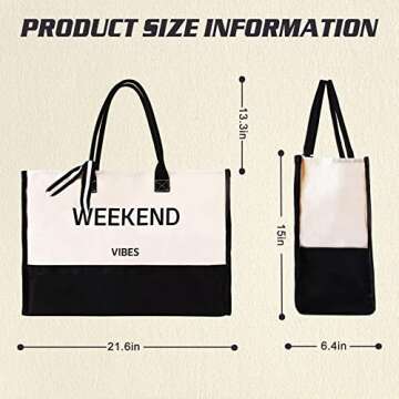 Extra Large Beach Bag Tote Bags Women Oversized XL Waterproof Vacation Canvas Personalized Weekend T...