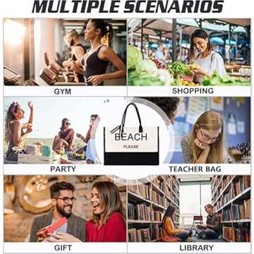 Extra Large Beach Bag Tote Bags Women Oversized XL Waterproof Vacation Canvas Personalized Weekend Totes Accessories Utility Pool Swim Summer Travel Stuff Essentials Trip Teacher Woven