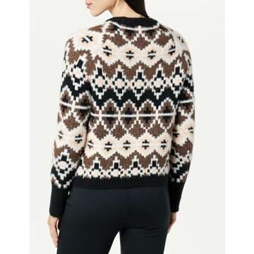 The Drop Women's Valeria Fairisle Sweater Black/Chocolate, S