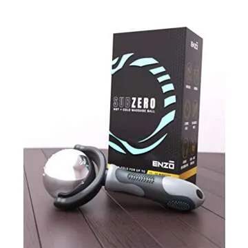 Sub·Zero Cryosphere Cold Massage Therapy Ball | Portable Fitness Ice Roller Ball for Pain Relief, Inflammation, Sprain, Spasm, Stiffness | Zero Mess Ice Cup Black Gray