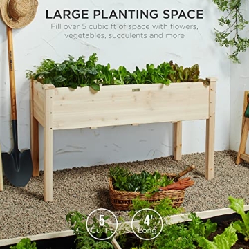 Durable Elevated Cedar Planter Box for Healthy Plants