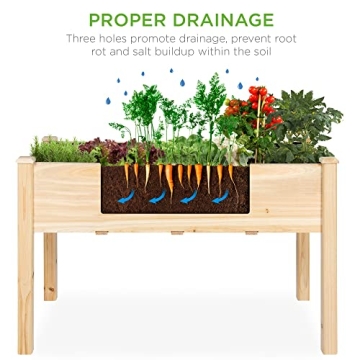 Durable Elevated Cedar Planter Box for Healthy Plants