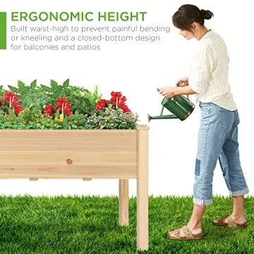 Durable Elevated Cedar Planter Box for Healthy Plants
